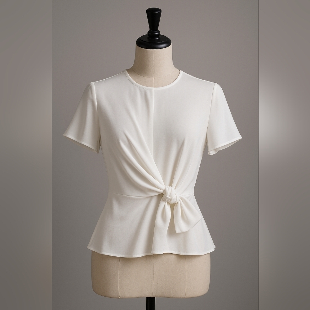 Forever 21 Elegant White Knot-Front Blouse